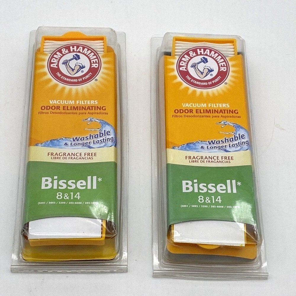 Bissell 8 & 14 Replacement Filters‎ 2‑Pack Arm & Hammer Odor Eliminating New